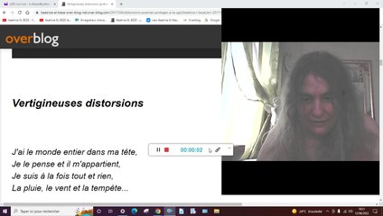 Vertigineuses distorsions (poèmes protégés à la SGDL/ Béatrice EL BEZE/ avril 2017) mettre le son en bas vidéo àdroite