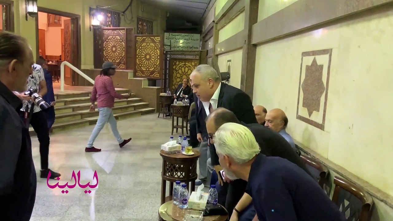 عزاء محسن علم الدين-أول طهور لدنيا عبد العزيز بعد فرحها في عزاء المنتج محسن علم الدين وحضور العديد من نجوم وصناع الفن
