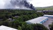 Drone footage of blaze raging at commercial premises