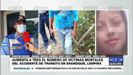 Sube a tres las víctimas de accidente vial en Lempira
