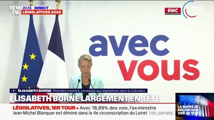 Elisabeth Borne s'exprime à l'issue du premier tour des élections législatives