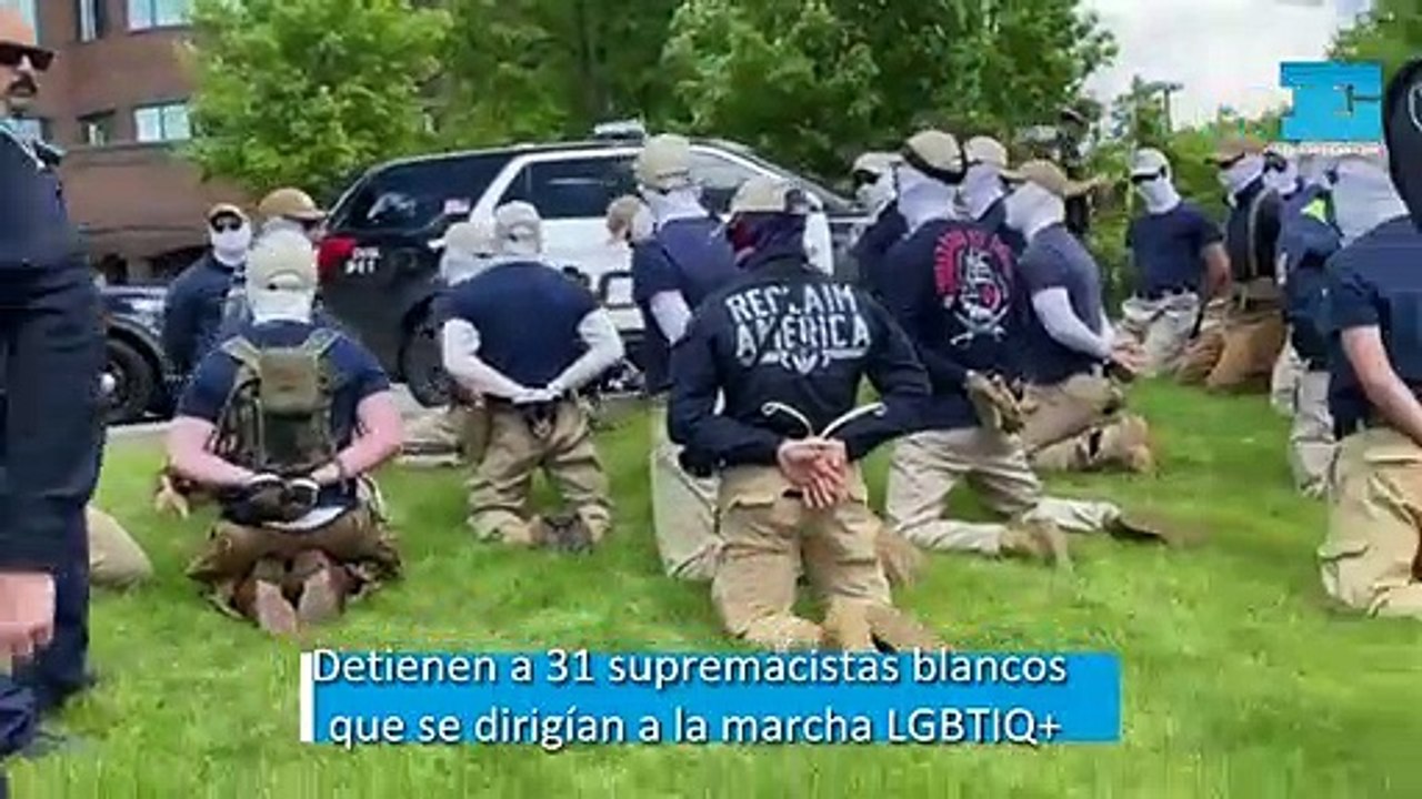 Detienen a 31 supremacistas blancos que se dirigían a la marcha LGBTIQ+