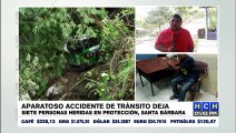 ¡Por poco es tragedia! Accidente de mototaxi deja siete heridos en Protección, Santa Bárbara