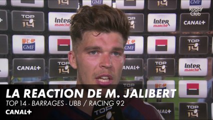 La réaction de Matthieu Jalibert après la victoire des siens - TOP 14 - Barrages UBB / Racing 92