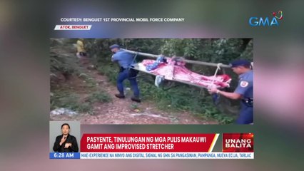 Pasyente, tinulungan ng mga pulis makauwi gamit ang improvised stretcher | UB