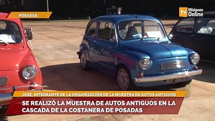 Con la presencia de más de 150 autos, se realizó la muestra de autos antiguos en la cascada de la costanera de Posadas