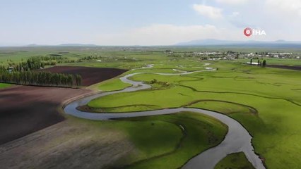 Kars'tan doğan menderes, uzun yolculuğunun ardından Hazar Denizi'ne dökülüyor