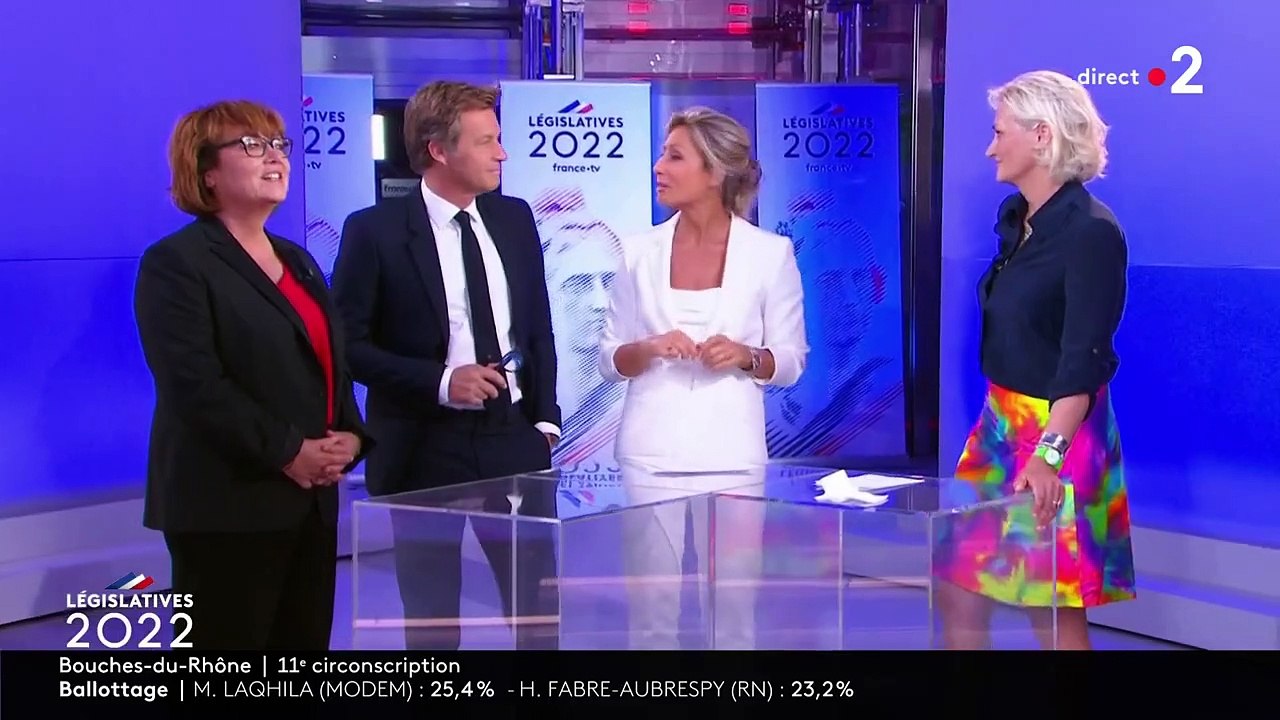 A la fin de la soirée électorale du 12 juin 2022, Laurent Delahousse tente de redire le nom de l'ancienne ministre des Sports Roxana Maracineanu qu'il avait écorché plus tôt