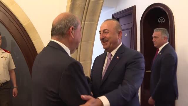 KKTC Cumhurbaşkanı Tatar, Dışişleri Bakanı Çavuşoğlu'nu kabul etti