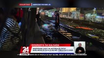 Magpinsang sakay ng motorsiklo, patay nang mahulog sa riles ng MRT-3 mula sa flyover | 24 Oras