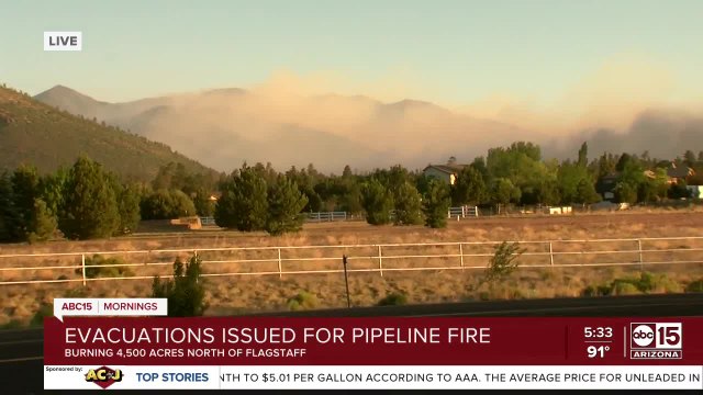 Pipeline Fire burning north of Flagstaff, evacuations ordered