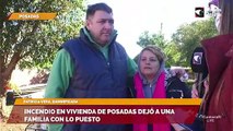 Incendio en vivienda de posadas dejó a una familia con lo puesto