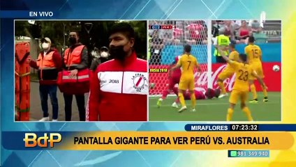 Previas al repechaje Perú vs Australia: Instalan pantalla gigante en Miraflores