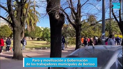 Paro y movilización a Gobernación de los trabajadores municipales de Berisso