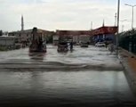 Ankara'da etkili olan yağış sonrası Sincan Cezaevi önü göle döndü