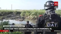 Detectan 3 fugas de agua en tomas clandestinas en Los Ramones, Nuevo León