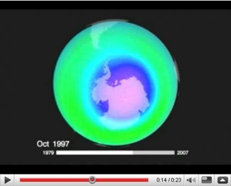 L'évolution du trou de la couche d'ozone de 1979 à 2007