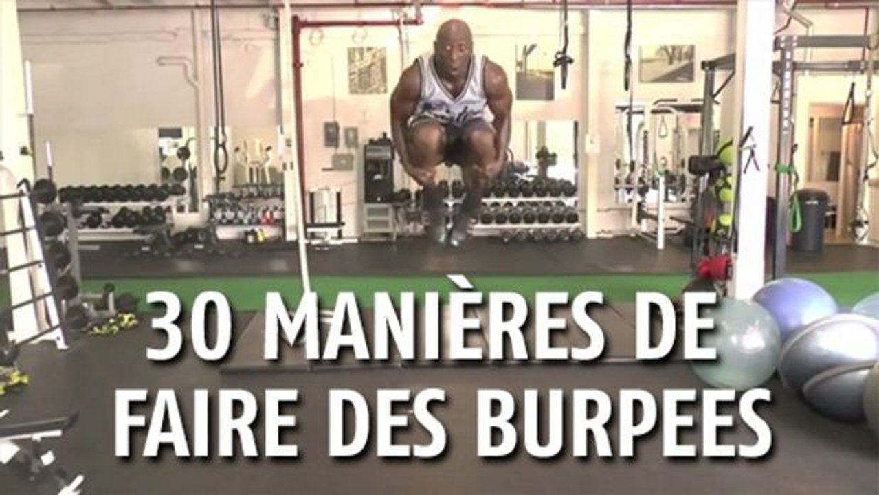 Entdecken Sie 30 verschiedene Burpees um ihre gesamte Muskulatur aufzubauen. Sehr effiziente Übungen, die man fast ohne Geräte machen kann.
