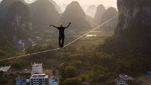 Slackline: Alex Schulz bricht in China den Highline-Weltrekord