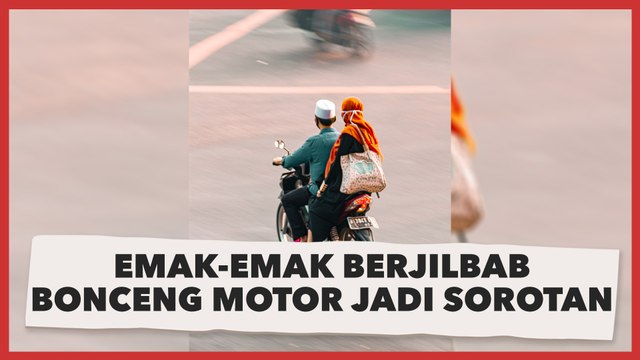 Viral Emak-emak Berjilbab Bonceng Motor Jadi Sorotan, Pakaian yang Dipakainya Undang Komentar Publik
