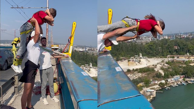 'THIS was the moment a Bulgarian girl decided to QUIT bungee jumping'
