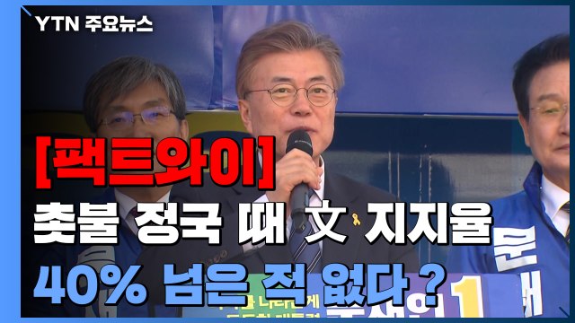 [팩트와이] 촛불 정국 때 文 지지율, 40% 넘은 적 없다? / YTN