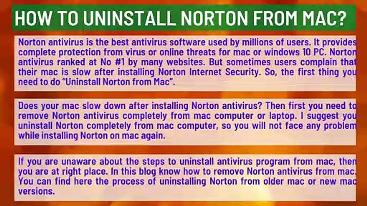 How to Uninstall Norton From Mac | Remove all Norton programs for MAC