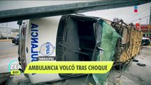 Ambulancia vuelca tras choque en Tamaulipas; hay heridos