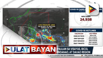 下载视频: LPA sa loob ng PAR, nagpapaulan sa Visayas, Bicol Region, Caraga, Northern Mindanao, at Davao Region