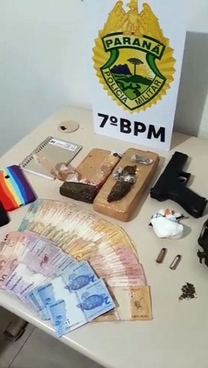 PM apreende drogas e armas após cumprimento de mandados judiciais em Goioerê