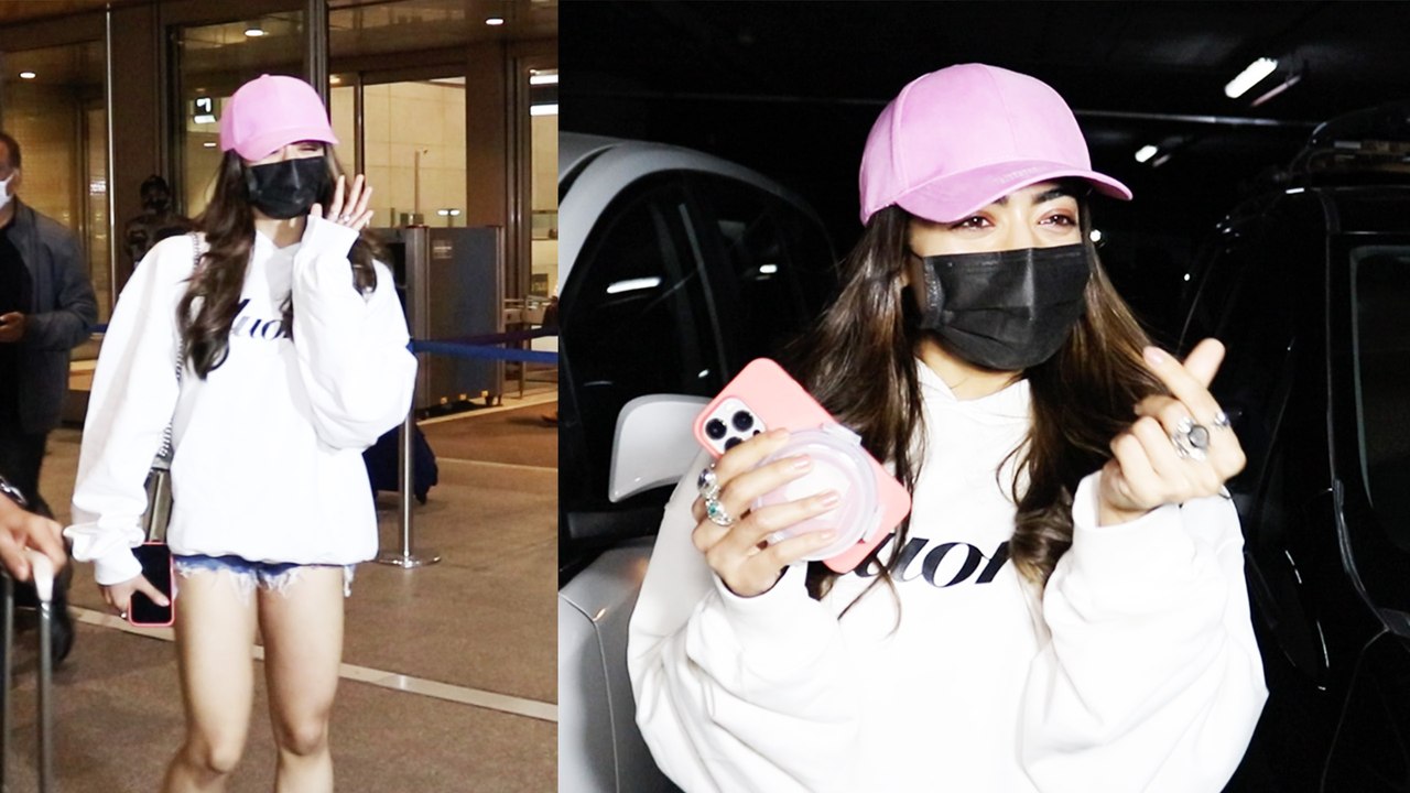 ऐसे कपड़े पहन एयरपोर्ट पहुंच गई रश्मिका मंदाना, लोगों ने पूछा- पैंट पहनना भूल गई क्या?