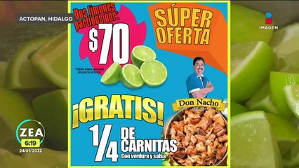 ¡Don Nacho "regala" carnitas por en la compra de dos limones!