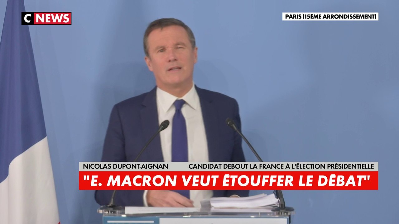 Nicolas Dupont-Aignan : «Emmanuel Macron veut voler l’élection présidentielle aux Français»