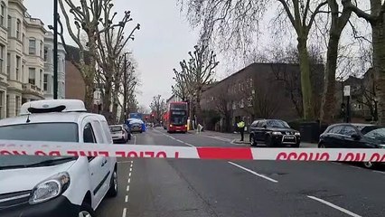 Crime scene at Maida Vale where a woman and a man have died
