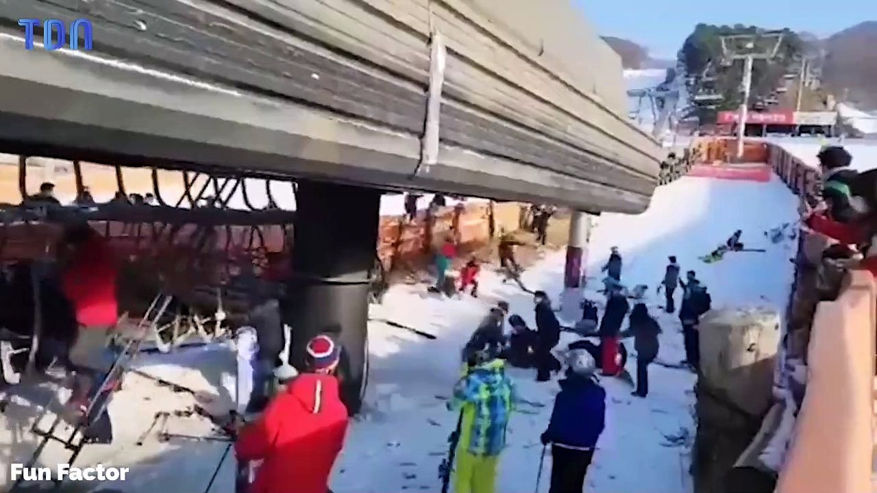Panique à la station de ski : le téléski devient fou, 100 personnes prises au piège contraintes de sauter