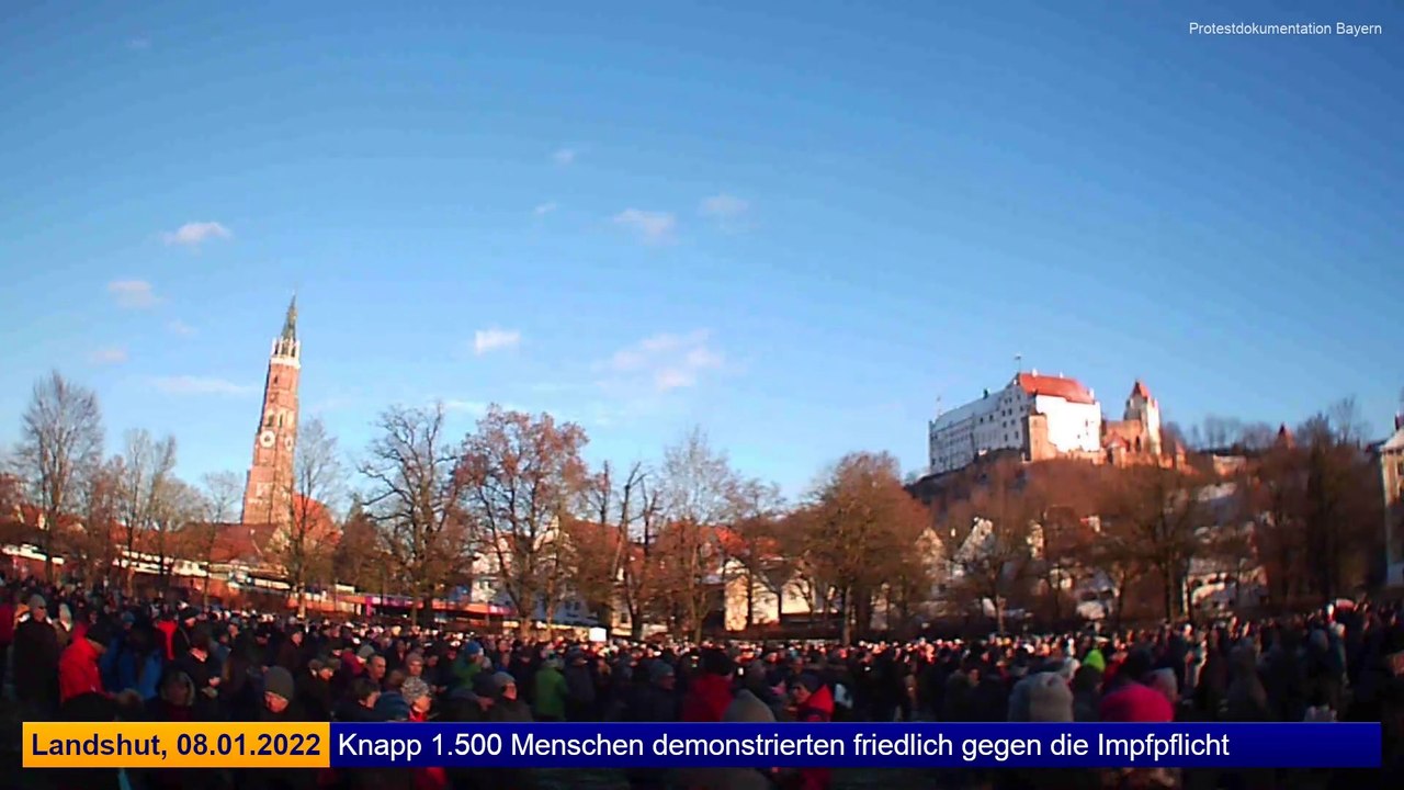 Landshut: 1.500 demonstrierten friedlich gegen die Impfpflicht | 08.01.2022