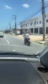 Bicyclist Being Towed by Motorcyclist Takes a Tumble