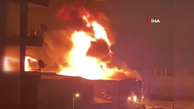 Son dakika haberi! Konya'da sünger fabrikası yanıyor: Binadan patlama sesleri yükseliyor