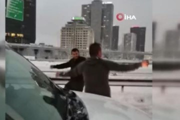 Basın Ekspres Yolu'ndaki trafik havadan görüntülendi