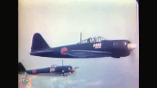 CAPTURED JAPANESE A6M ZERO AND KI-43 OSCAR TEST FLIGHT 1945 IN COLOR