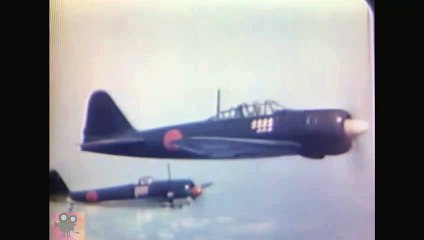 CAPTURED JAPANESE A6M ZERO AND KI-43 OSCAR TEST FLIGHT 1945 IN COLOR