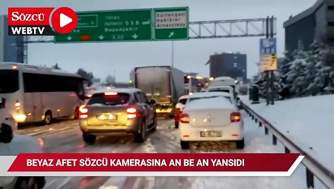TEM Mahmutbey kesimindeki beyaz afet SÖZCÜ kame...