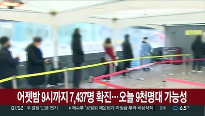 어젯밤 9시까지 7,437명 확진…오늘 9천명대 가능성