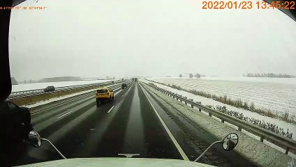 Speeding Snowplow Truck Damages Vehicles on Interstate