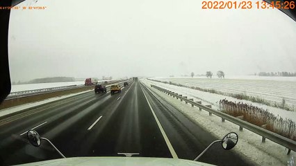 Speeding Snowplow Truck Damages Vehicles on Interstate