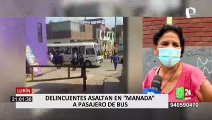 Asalto en manada: delincuentes desatan el terror en cúster que circulaba por Lurín