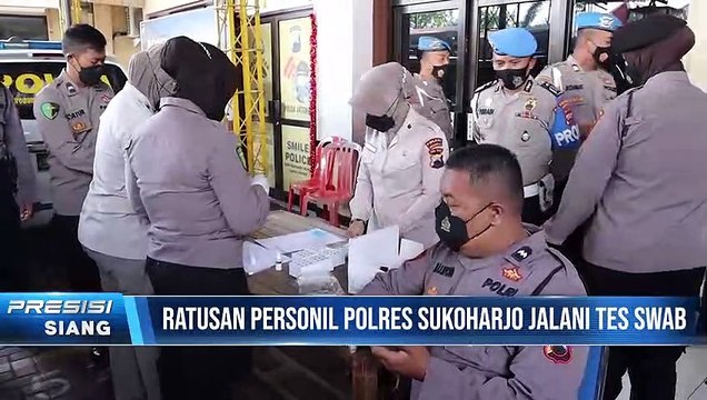 Antisipasi Penyebaran Omicron, Ratusan Personil Polres Sukoharjo Jalani Tes Swab