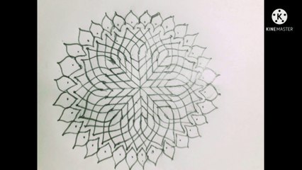 pooja room rangoli/పద్మం ముగ్గు/how to draw padmam/lotus in an easy way.