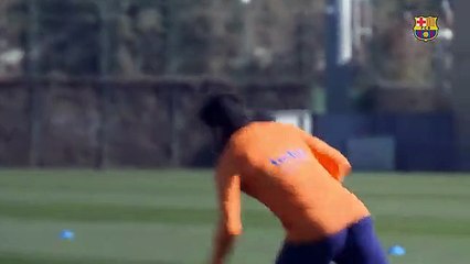 Eric García sigue trabajando en su recuperación / FCB
