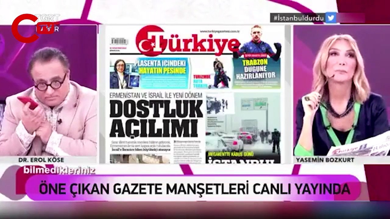 Dün gece yoğun kar yağışı nedeniyle yolda kalan...